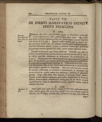 Caput VII. De Iuribus Maiestaticis Intuitu Ipsius Principis