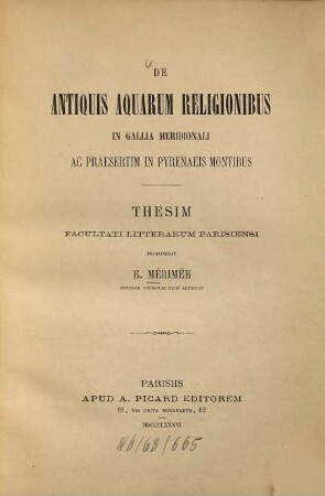 De antiquis aquarum religionibus in Gallia meridionali ac praesertim in Pyrenaeis montibus