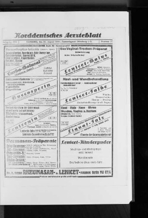 Nr. 27 1924 : Jahrgang 1924 Hamburg, den 31.August 1924 Nummer 27