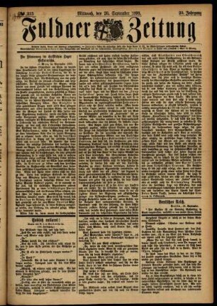 Ausgabe vom Mittwoch, den 20. September 1893.
