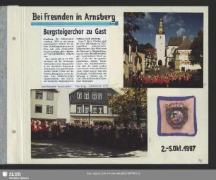 Der Bergsteigerchor zu Gast in Arnsberg: Singen vor dem Maximilianbrunnen (Bild 1)