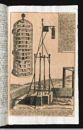 Einblattdruck mit dem 1596 errichteten Galgen, an dem Joseph Süß Oppenheimer 1738 gehenkt wurde.