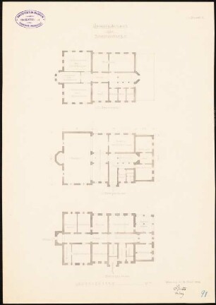 Gemeindehaus der Erlöserkirche, Berlin-Rummelsburg 1. Projekt: 3 Grundrisse