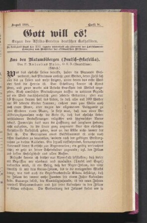 August 1910. Heft. 8