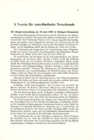 I. Verein für vaterländische Naturkunde