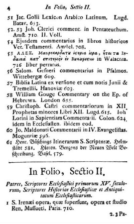 Sectio II. Patres, Scriptores Ecclesiastici primorum XV. seculorum, Scriptores Historiae Ecclesiasticæ et Antiquitatum Ecclesiasticarum.