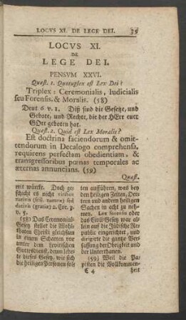 Locus XI. De Lege Dei