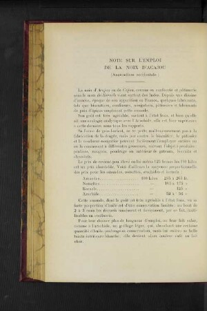 Note Sur L'Emploi De La Noix D'Acajou.