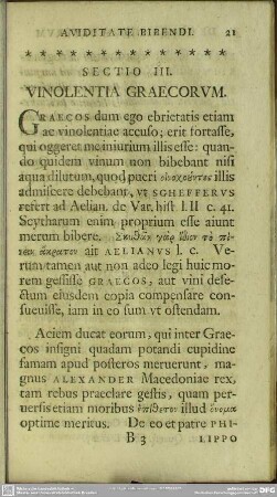 Sectio III. Vinolentia Graecorum
