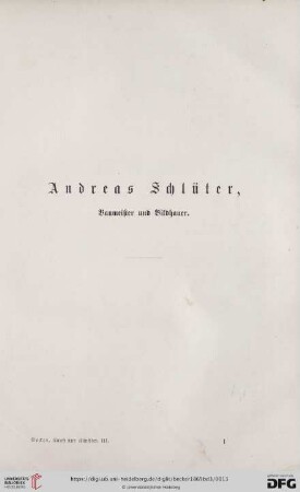 Andreas Schlüter. Baumeister und Bildhauer