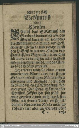 Bekäntniß eines Christen