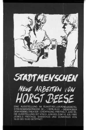 Kleinbildnegativ: Ausstellung Horst Beese, Kunst Keller Kreuzberg, 1985
