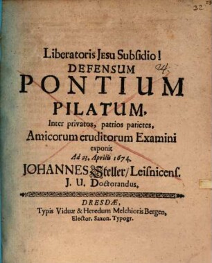 Defensus Pontius Pilatus