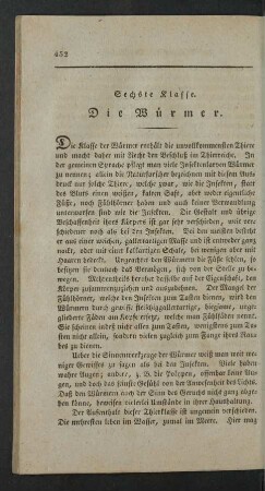 Sechste Klasse. Die Wuermer.