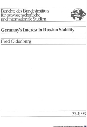 Germany's interest in Russian stability