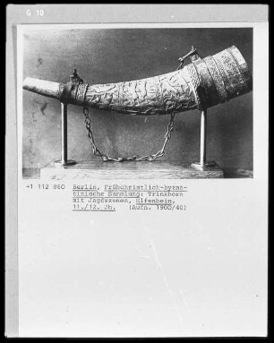 Trinkhorn mit Jagdszenen