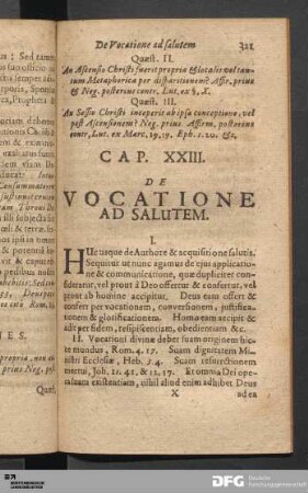 Cap. XXIII. De Vocatione Ad Salutem.