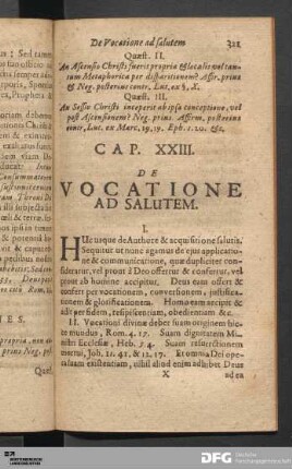 Cap. XXIII. De Vocatione Ad Salutem.