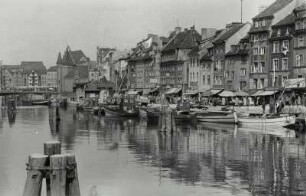 Königsberg, Neuer Pregel : Königsberg (Kaliningrad/Russland). Neuer Pregel mit Fischereihafen. Blick nach Nordwesten zum Schlossturm