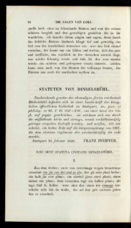 Statuten Von Dinkelsbühl.