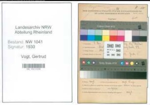 Entnazifizierung Gertrud Vogt , geb. 09.11.1908 ()