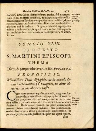Concio XLIII. Pro Festo S. Martini Episcopi.