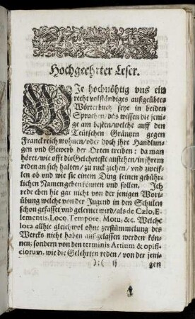 Hochgeehrter Leser.