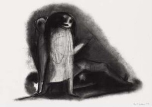 Kinder mit Ziege und Stern : Völker, Karl: Kinder mit Ziege und Stern. Pastell. 1920. Mailand: Galeria del Lavante