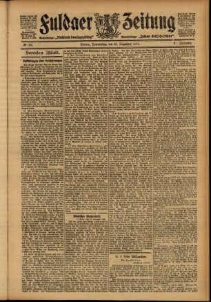 Zweite Ausgabe vom Donnerstag, den 21. Dezember 1905.