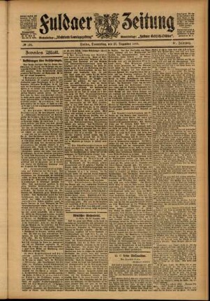 Zweite Ausgabe vom Donnerstag, den 21. Dezember 1905.