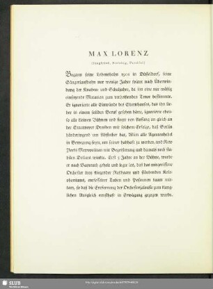 Max Lorenz : (Siegfried, Stolzing, Parsifal)