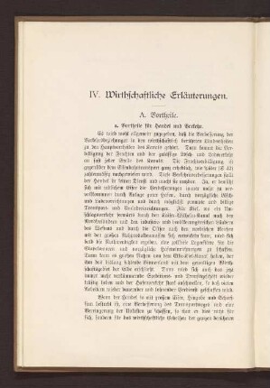 IV. Wirthschaftliche Erläuterungen.