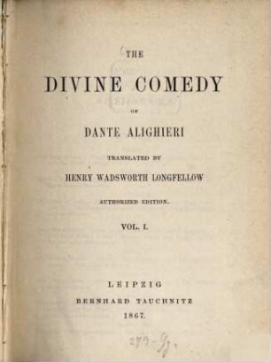 The Divine Comedy of Dante Alighieri, 1