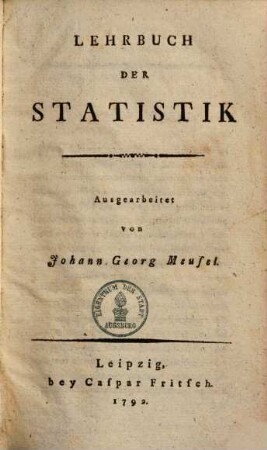 Lehrbuch der Statistik