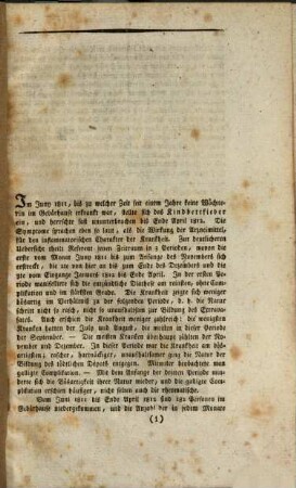 Schilderung des Kindbettfiebers : welches v. Jun. 1811 bis Apr. 1812 in der Entbindungsanstalt zu Heidelberg geherrscht hat