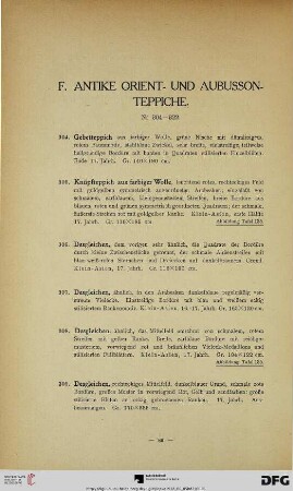 F. Antike Orient- und Aubusson-Teppiche (Nr. 304-322)