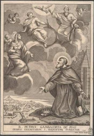 Der selige Pietro Gambacorti bittet vor Maria und der Heiligen Dreifaltigkeit für Neapel