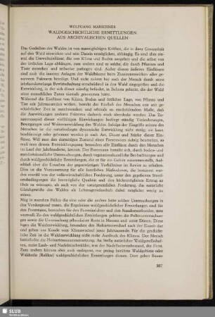 Waldgeschichtliche Ermittlungen aus archivalischen Quellen