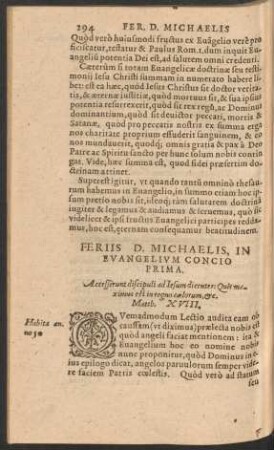 Feriis D. Michaelis, In Evangelium ...