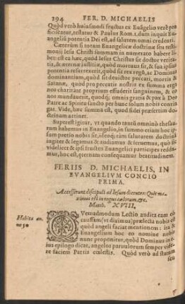 Feriis D. Michaelis, In Evangelium ...
