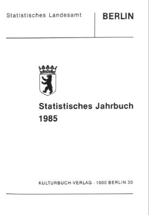 1985: Statistisches Jahrbuch