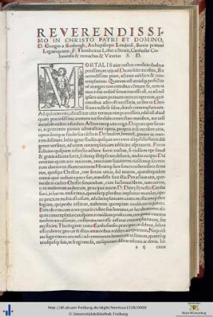 Reverendissimo in Christo Patri et Domino, D. Georgio a Scotborgh, Archiepiscopo Londensi…