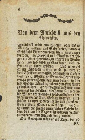 Von dem Antichrist aus den Chronicken.