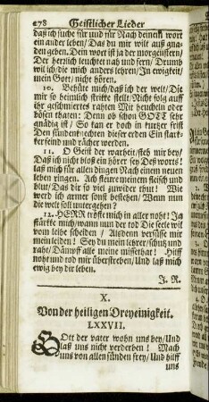 X. Von der heiligen Dreyeinigkeit. LXXVII. - LXXVIII.