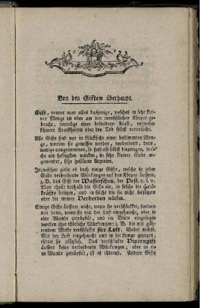 Von den Giften überhaupt.