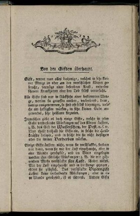Von den Giften überhaupt.