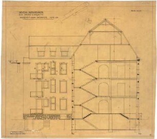 Billing, Hermann; Karlsruhe, Hirschstr. 101 a / Vorholzstr.; Haus Kohlbecker - Ecke Vorholz- / Hirschstraße (Ansicht; Querschnitt)