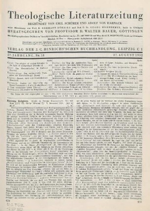 409-412 [Rezension] Buonaiuti, Ernesto, Ricerche Religiose. Vol. VII