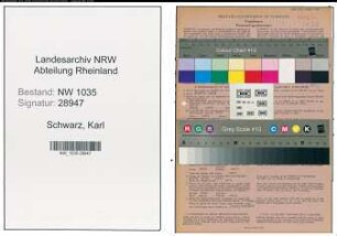 Entnazifizierung Karl Schwarz , geb. 15.10.1906 (Ingenieur)