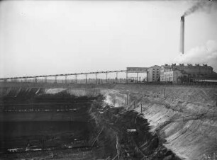 Braunkohle, Borna-Witznitz, Braunkohlentagebau und Brikettfabrik